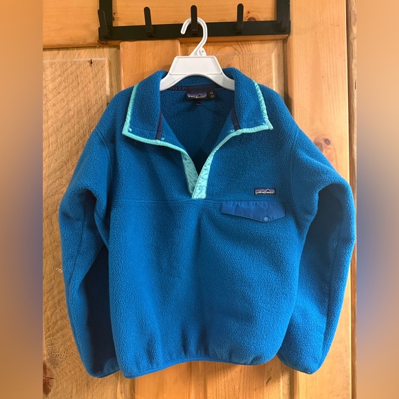 Patagonia Sweaters - Patagonia Teal Fleece Jacket with Navy Accents
